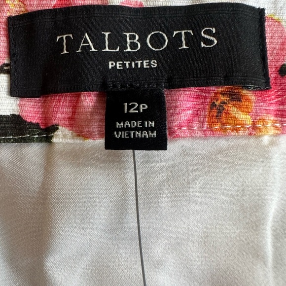 Talbots Pink and Green Pleated A-Line Resort Skirt - Picture 3 of 5